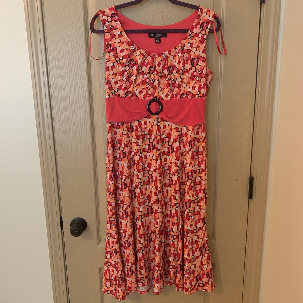 Perceptions Multicolored Colorblock Midi Dress